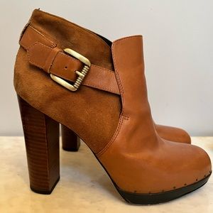 Sam Edelman | "Lulu" Cognac Leather | 4" Heeled Ankle Booties | Size 9